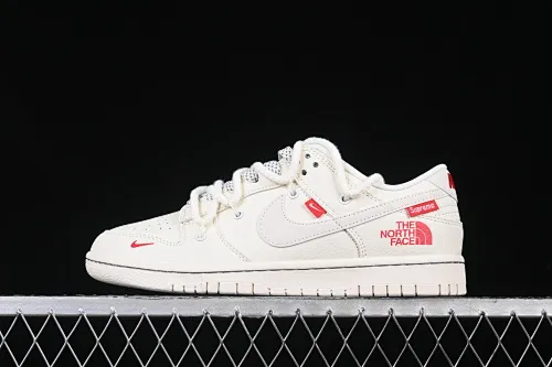 All categories Nk SB Dunk Series Nk SB Dunk Low High-end customized low-top sneakers Nk SB Dunk Low x North Face x Sup series-strap beige and white hook Anniversary high-end customized low-top casual sneakers YX5066-229